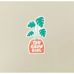 House Plant Shop Sticker 'You Grow Girl'